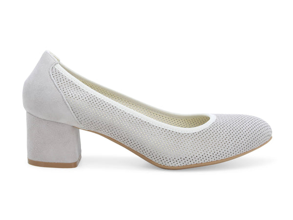 Melluso décolleté estivo camoscio microforato grigio D106D-226907